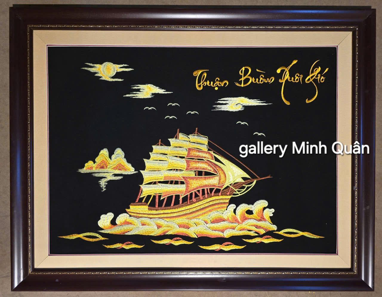 TRANH THÊU THUẬN BUỒM XUÔI GIÓ
