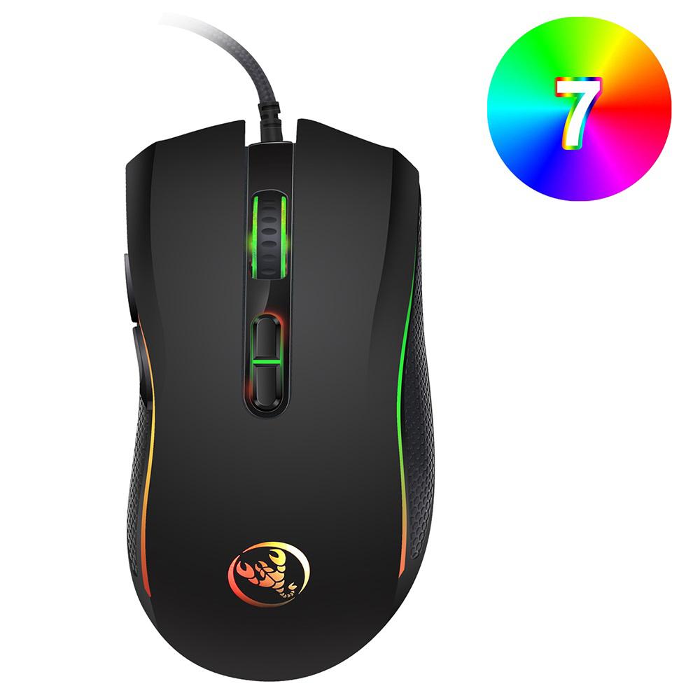 Bộ chuột bàn phím HXSJ J100 + A869 35 phím Mini USB có dây 3200DPI 7 nút LED