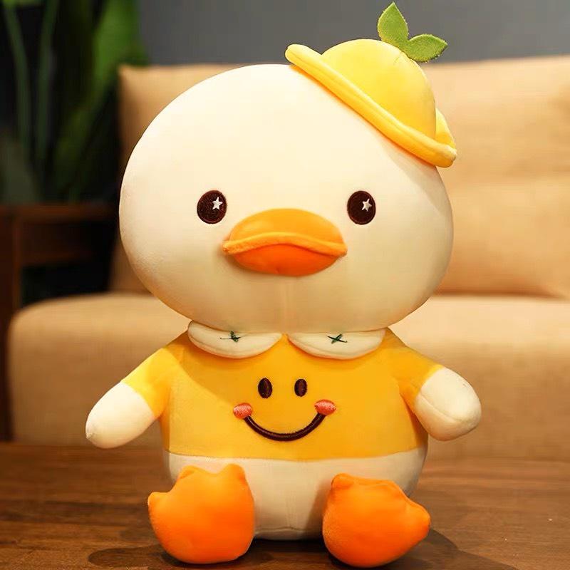 Gấu Bông - Vịt Nhồi Bông Vàng Đội Mũ Mềm Mịn Kích Thước 35cm - Panda Store