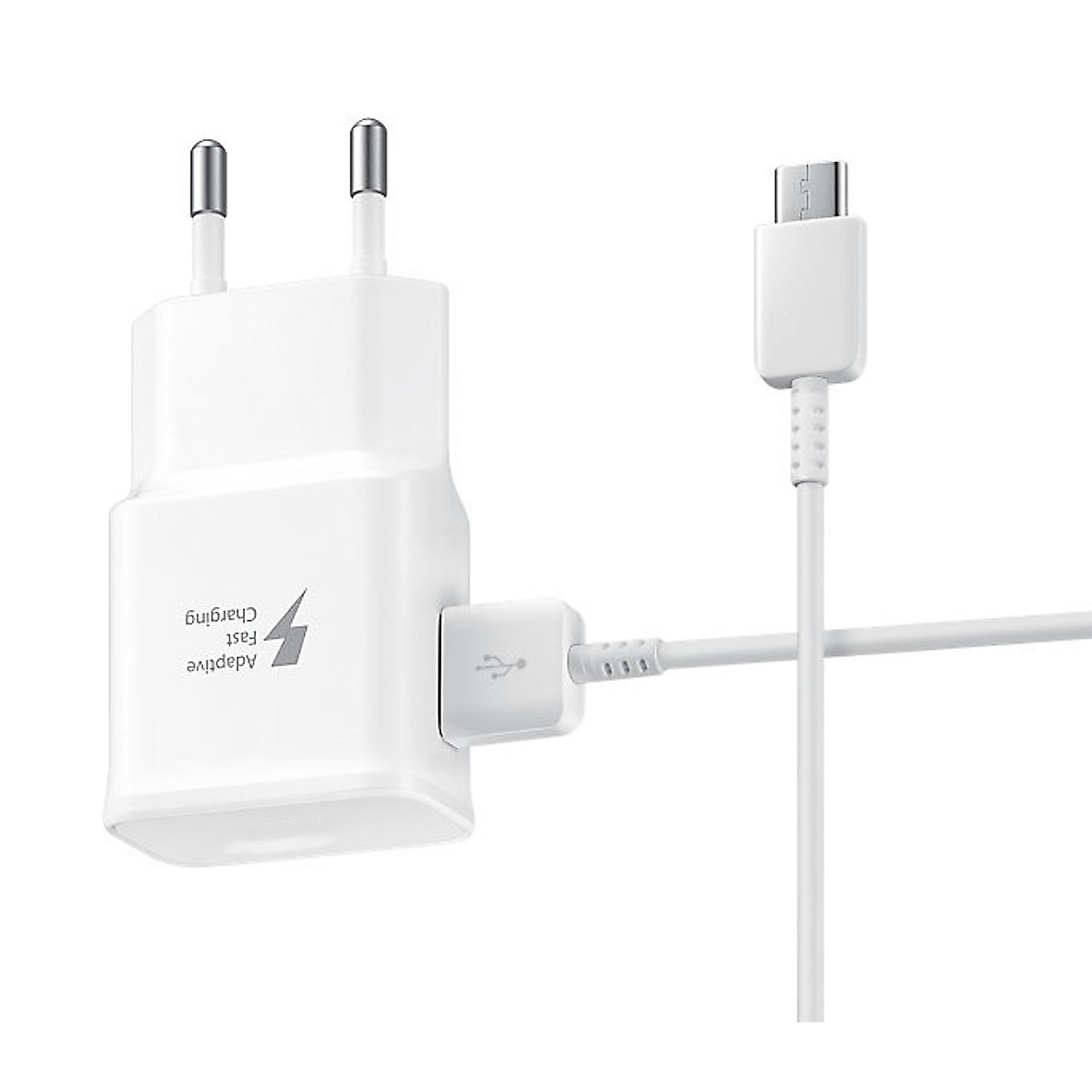 Bộ sạc nhanh Adapter Fast Charging (Trắng/đen) dành cho các dòng máy Samsung dùng cáp Type C - Hàng nhập khẩu