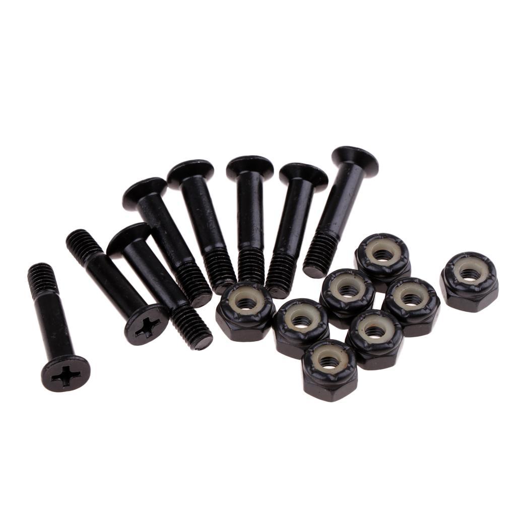 8pcs Skateboard Mounting Screws With 2pcs Riser Pad Longboard Hardware