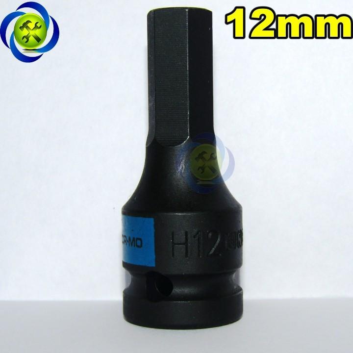 Đầu tuýp đen lục giác 12mm Kingtony 405512 loại 1/2