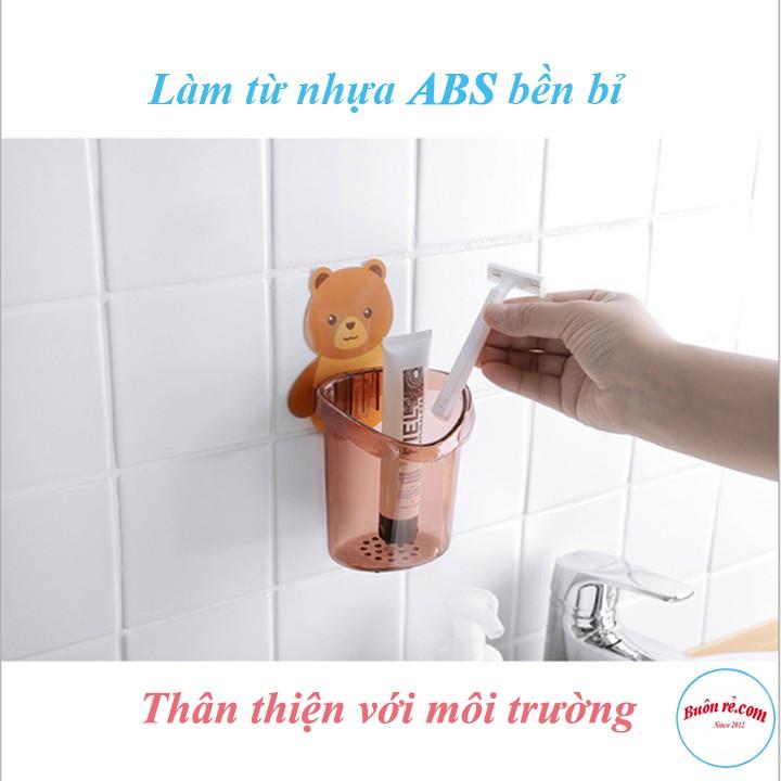 ️ ️ Cốc Đựng Bàn Chải, Kem Đánh Răng Hình Gấu Gắn Tường-00879