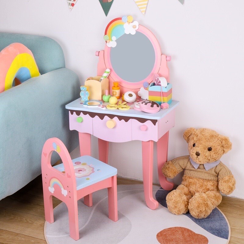 Bàn trang điểm cầu vồng cho bé 83cm
