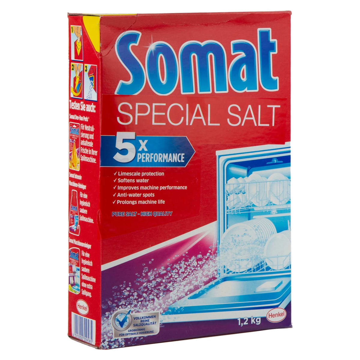 Bộ 2 muối rửa ly chén chuyên dùng cho máy Somat Special Salt 5x - Chính hãng Đức 1,2 Kg