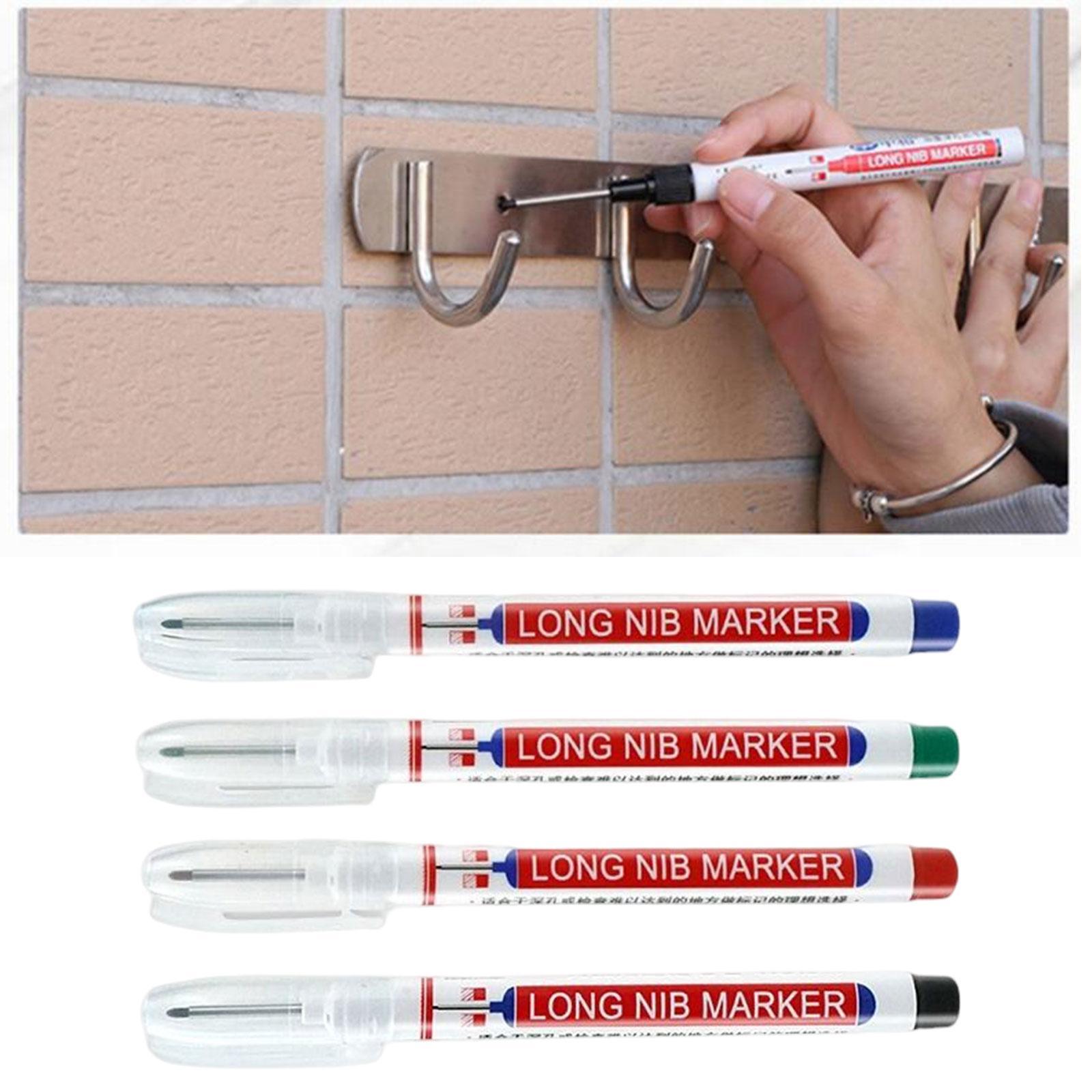 4Pcs Long Head Markers Woodworking Carpenter Painting Architect Quick Dry