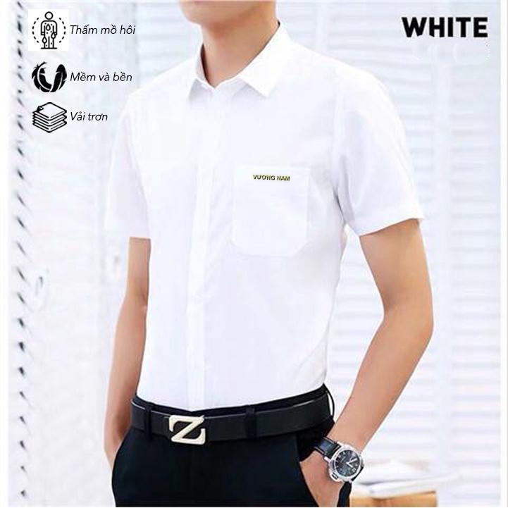 Áo sơ mi nam công sở ngắn tay cao cấp form rộng đẹp vải kate trơn mát