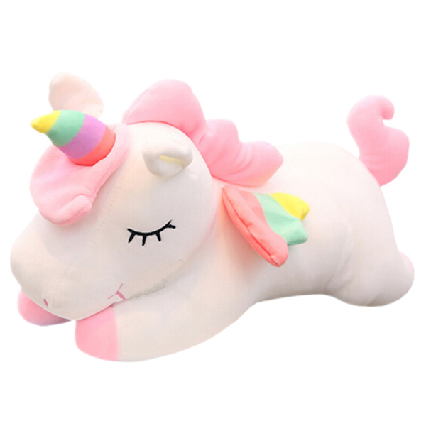 Gấu bông ngựa một sừng unicorn nằm (60 cm) gb45 (Màu Trắng)