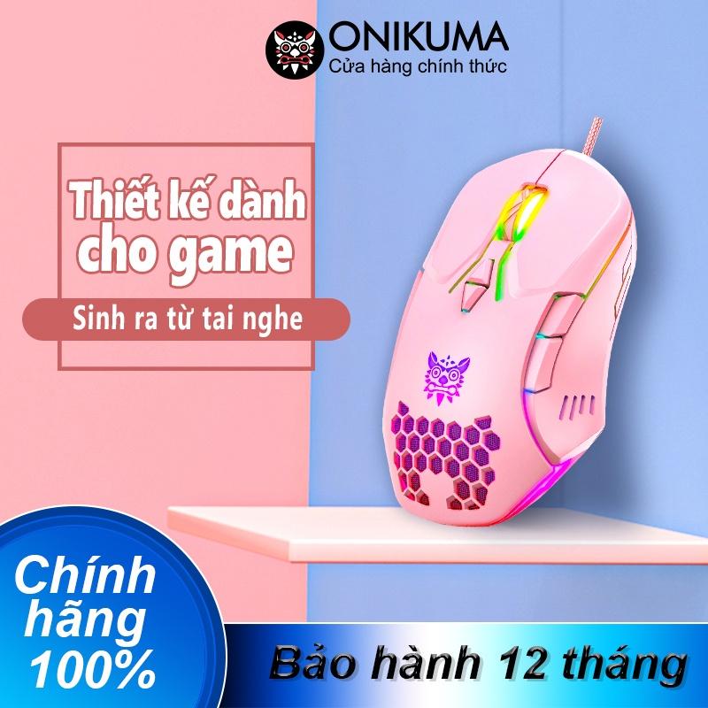 Chuột chơi game có dây ONIKUMA CW902 màu hồng với đèn RGB [Hàng chính hãng]