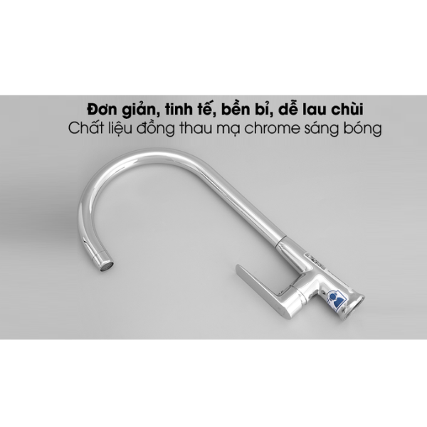 Vòi Rửa Chén Malloca K77C - 2 Nguồn Nóng Lạnh - Đồng Thau Mạ Chrome - Hàng Chính Hãng