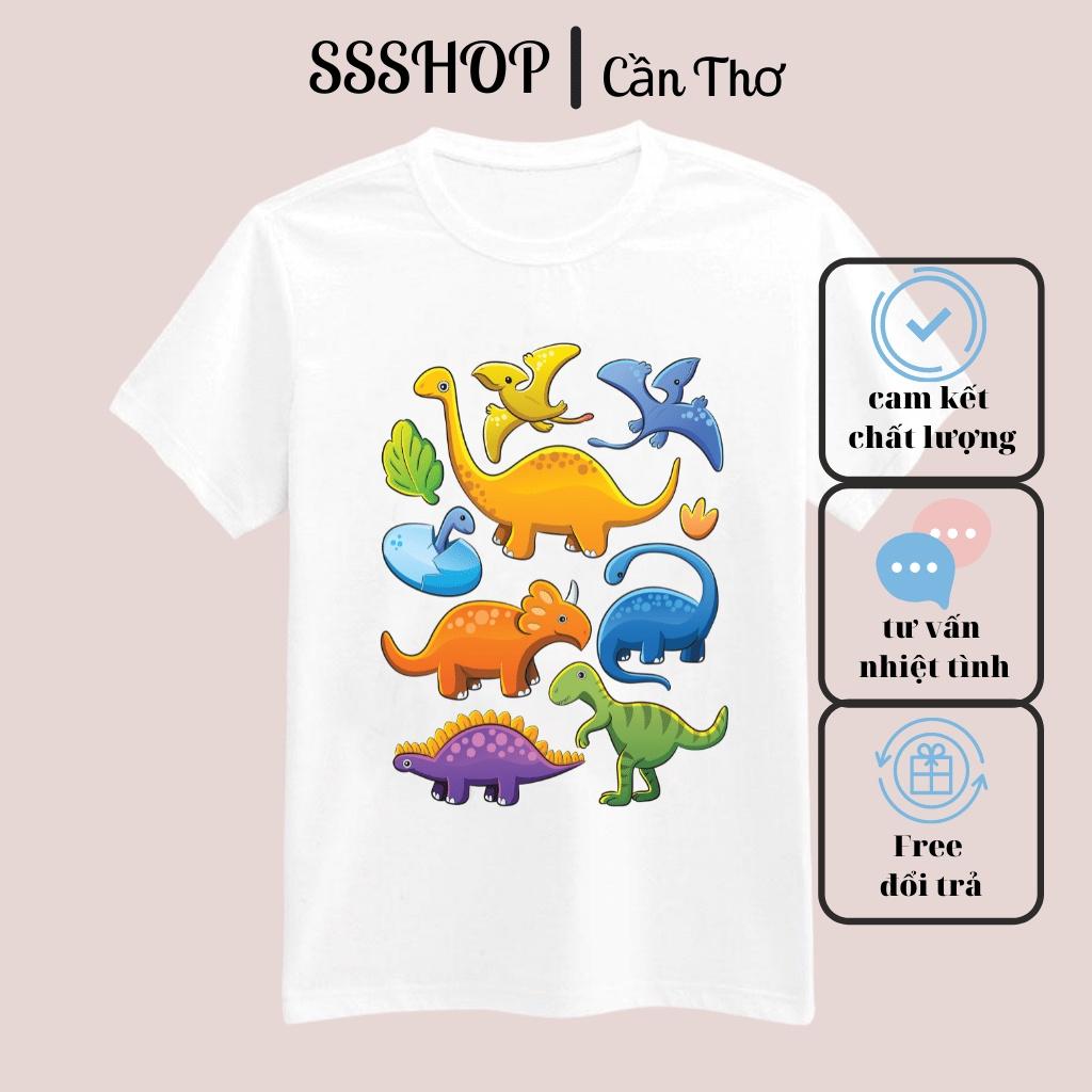 Áo thun trẻ em in hình Khủng Long dễ thương