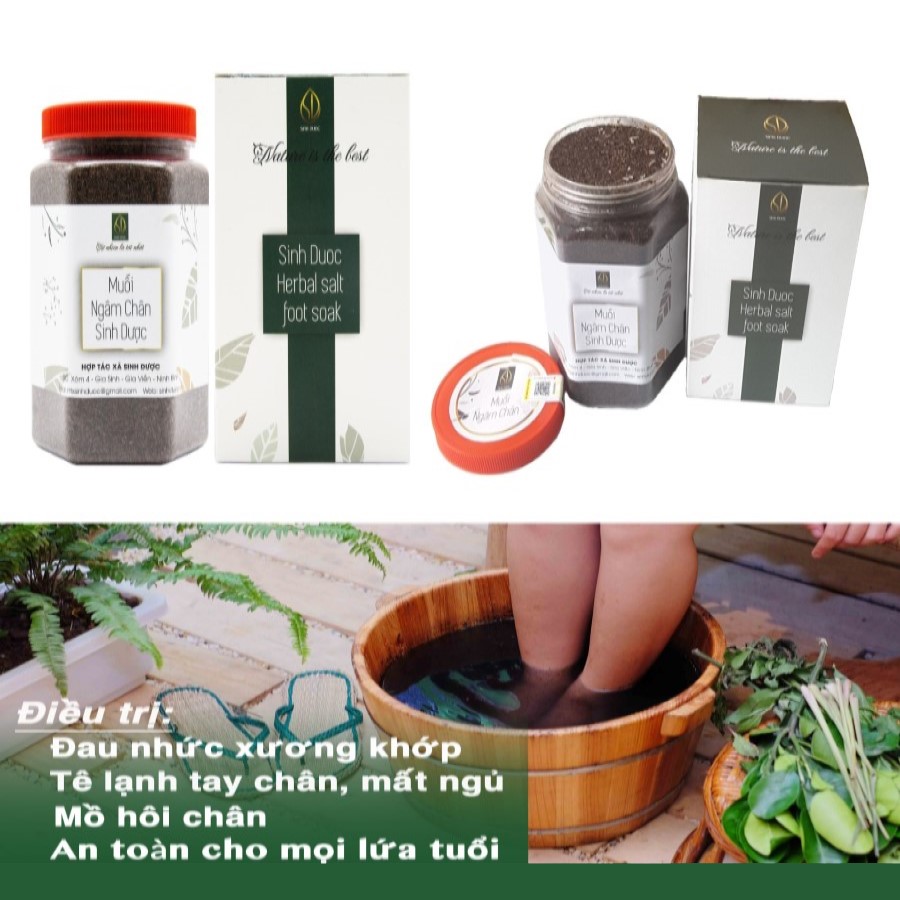 Muối ngâm chân Sinh Dược (550g/hộp) Tặng kèm 01 Xà bông thảo dược Mật Ong