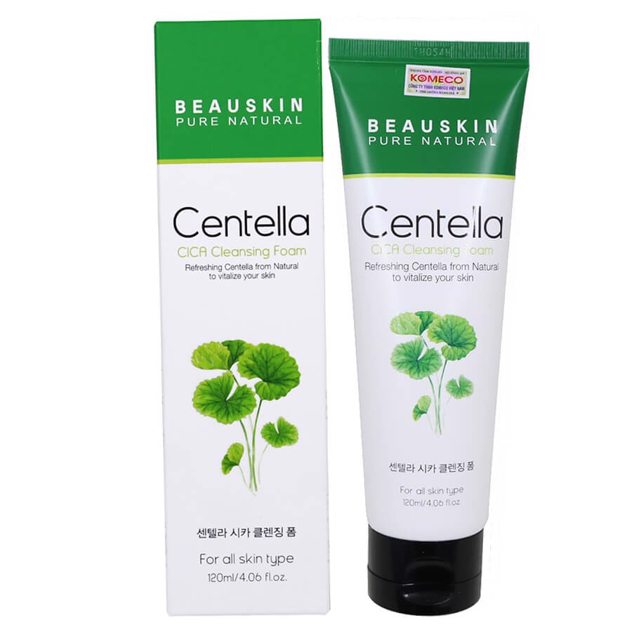 Sữa rửa mặt Beauskin Centella Cica Cleansing Foam Hàn Quốc 120ml tặng kèm móc khoá