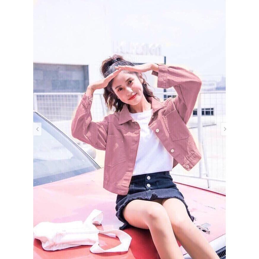 Áo khoác kaki nữ nút lưng