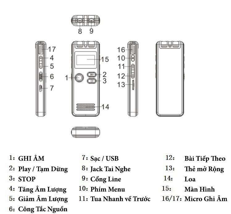 Máy Ghi Âm Nhỏ Gọn SK6