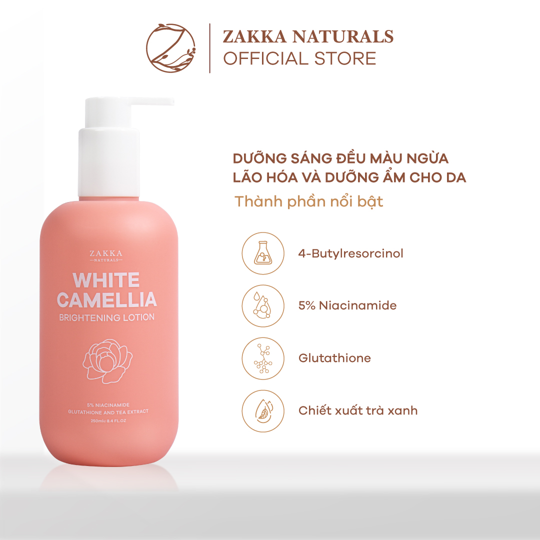 Sữa Dưỡng Thể Sáng Mịn Da White Camellia 250g Zakka Naturals