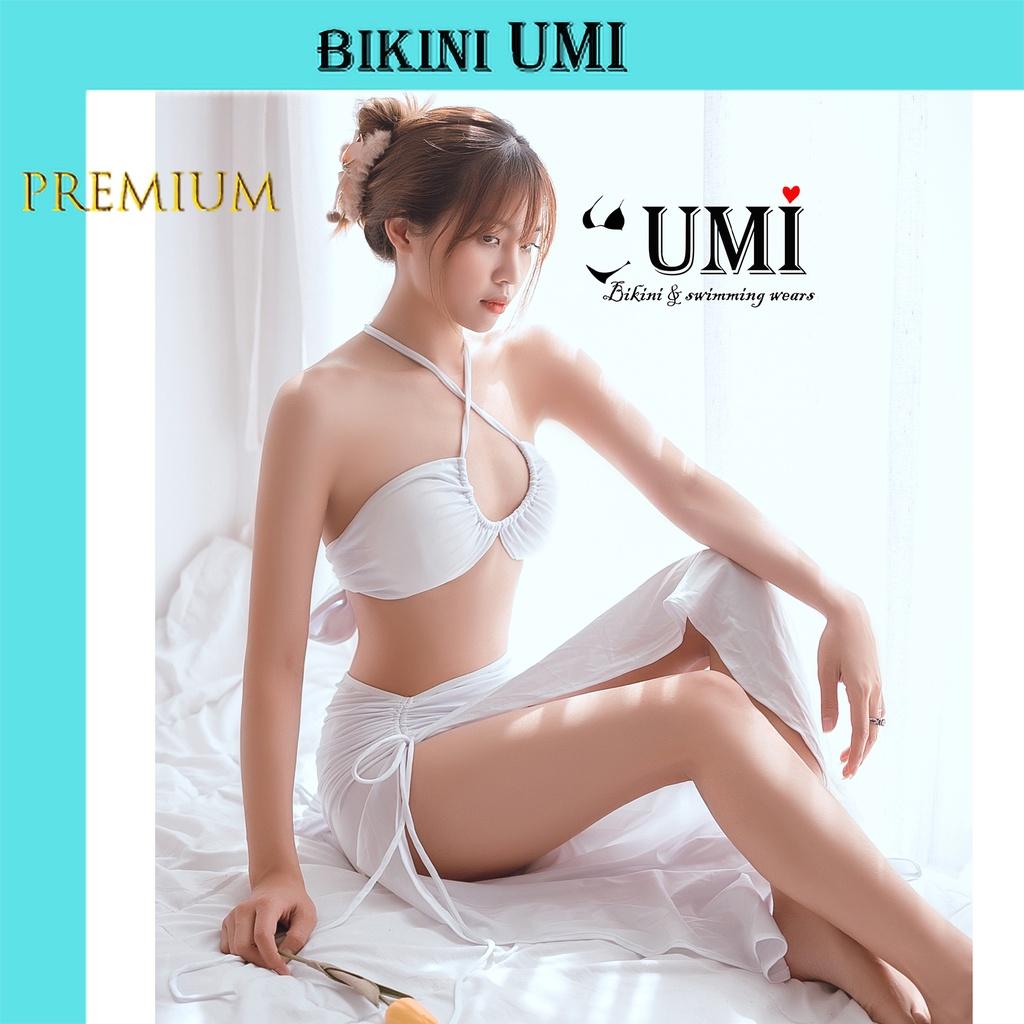 BIKINI 2 MẢNH KÈM KHĂN  MÀU TRẮNG BIKINISTORE