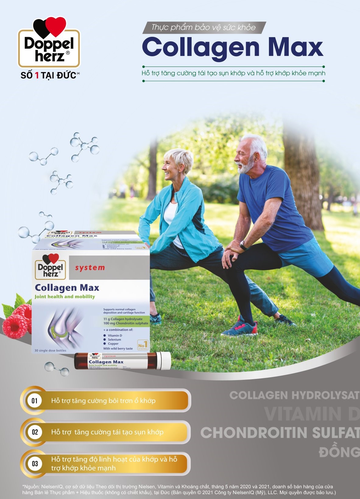 Collagen thuỷ phân tăng độ linh hoạt của khớp Doppelherz Collagen Max