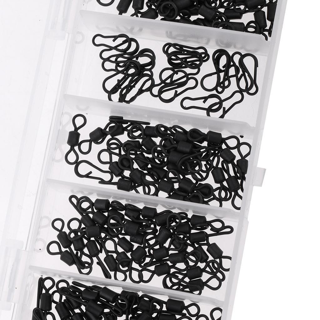 150pc Fishing Swivel Snap Connector Quick Change Swivel Tackle Set