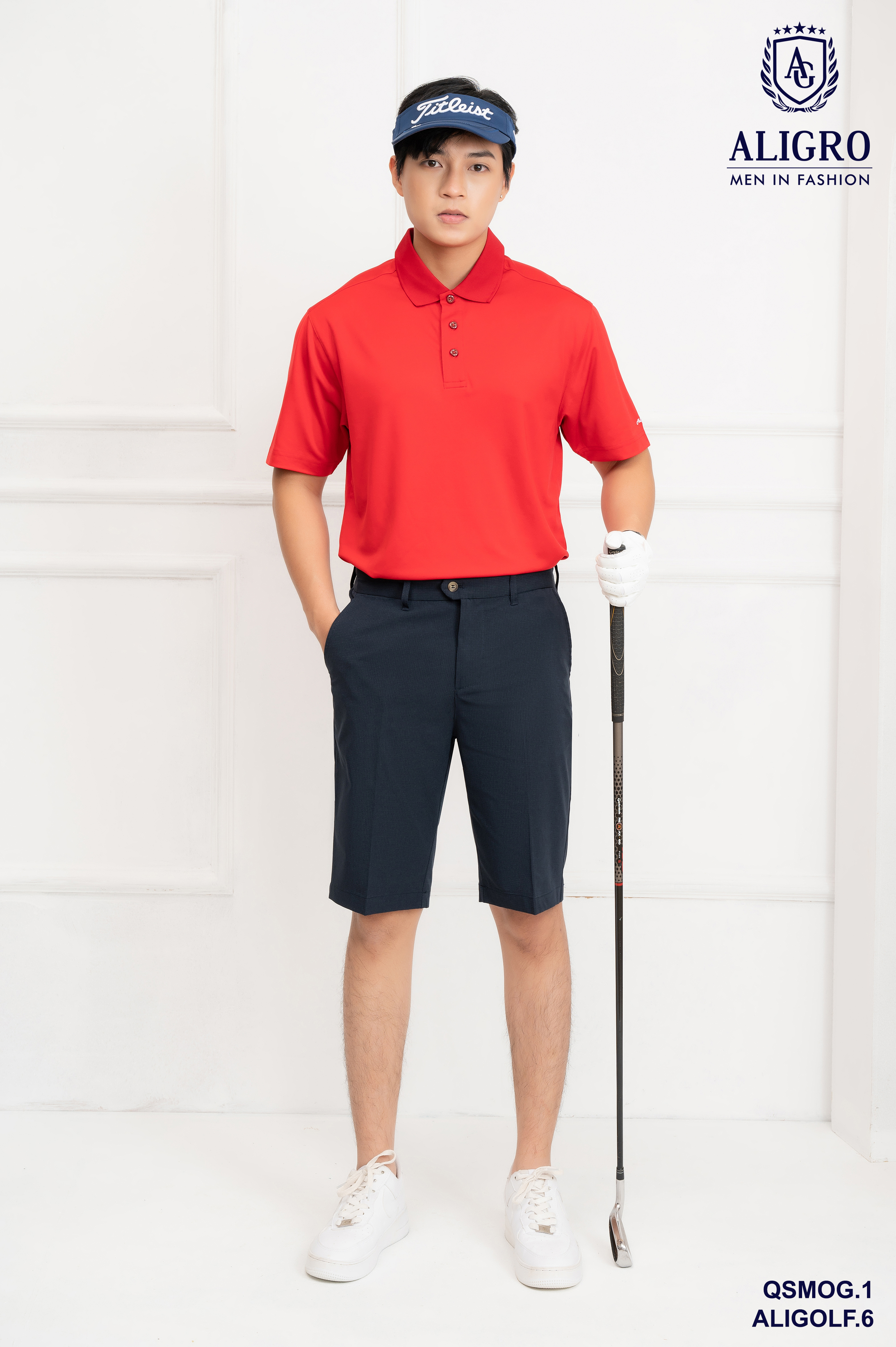 Quần short golf nam ALIGRO  nhiều màu chất vải co giãn chống nhăn cực tốt QSMOG.1