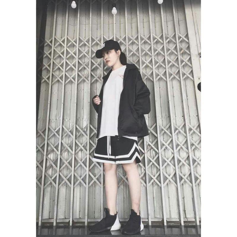 Quần short thun unisex bóng chày Chữ V nam nữ phong cách ulzzang , quần đùi thể thao form rộng ( Video ảnh thật)