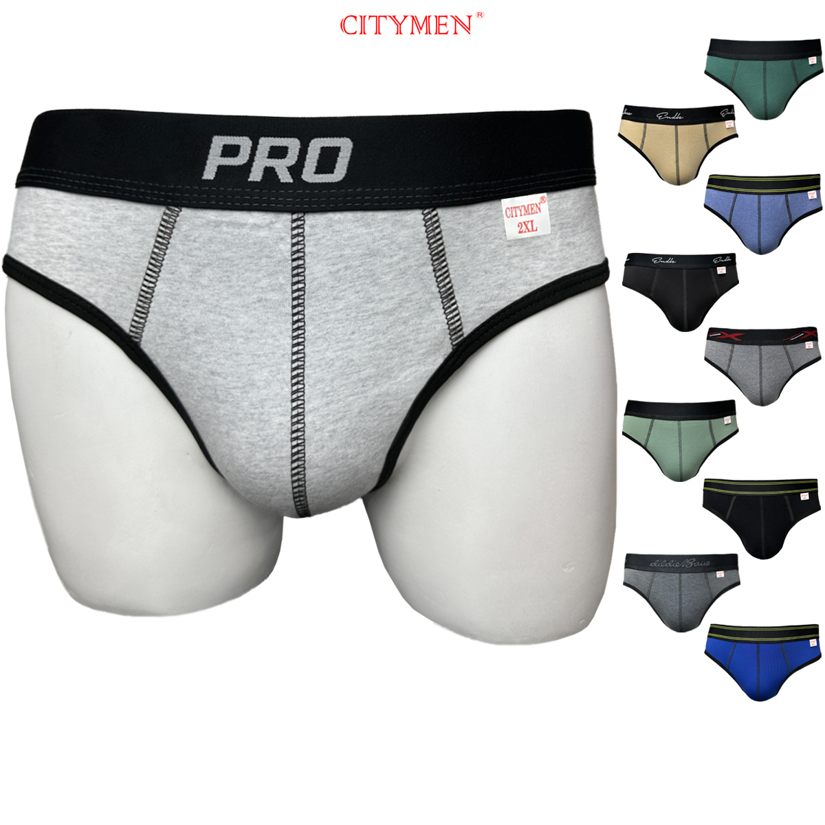 Combo 10 Quần Lót Nam nhiều lưng vải cotton 2 chiều hiệu CITYMEN, màu ngẫu nhiên, sịp nam - LMTK-MULTI2C