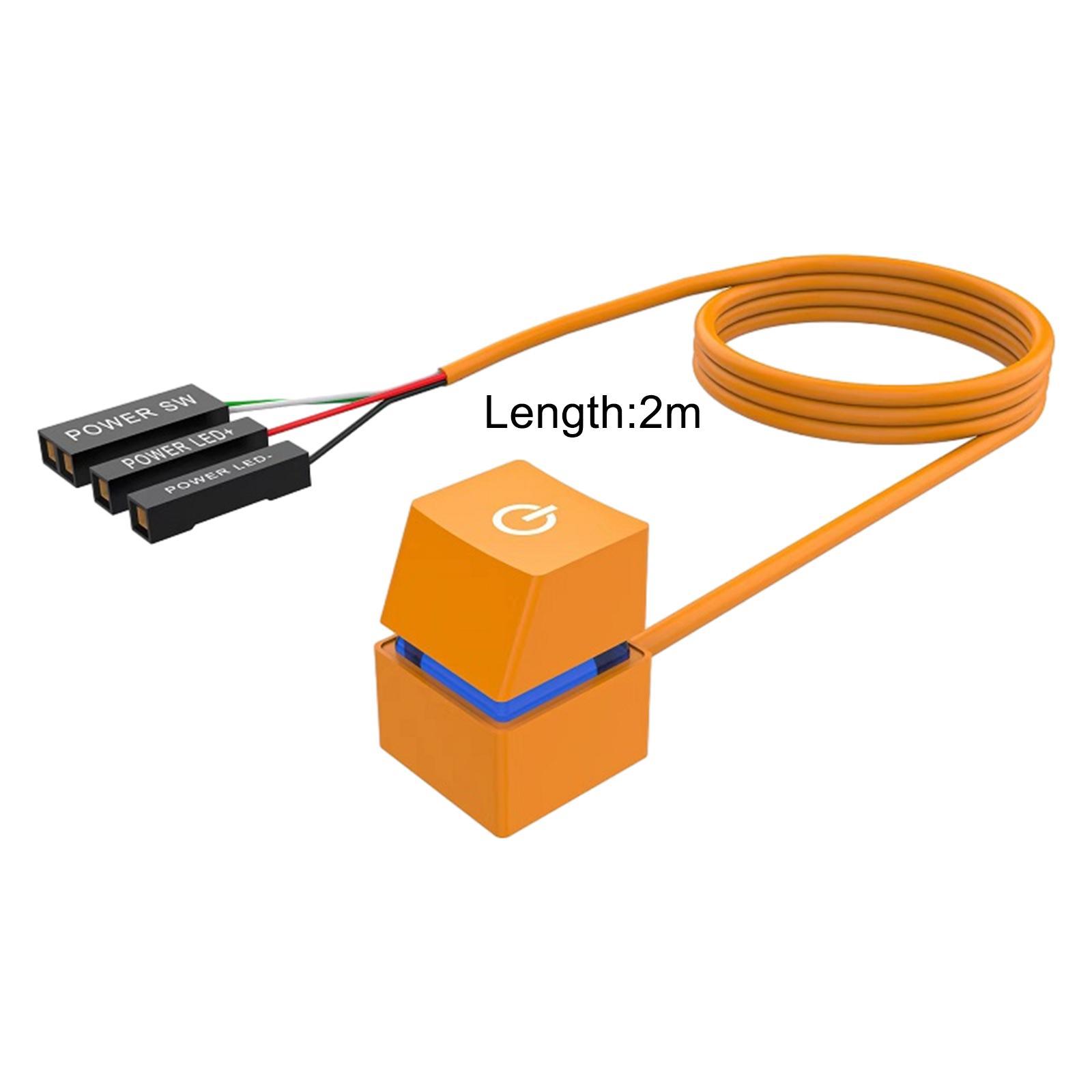 Desktop Computer Power Switch Colorful Light Effect External Start Power on/Off Button