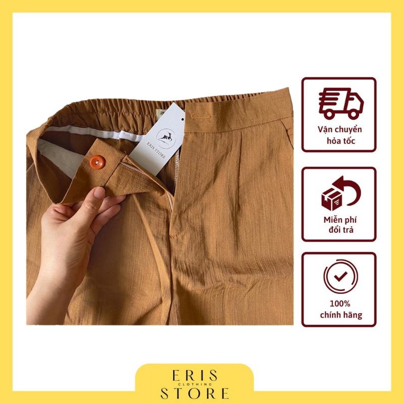 Quần đũi ống rộng ERIS dáng suông chất đũi xước thoáng mát
