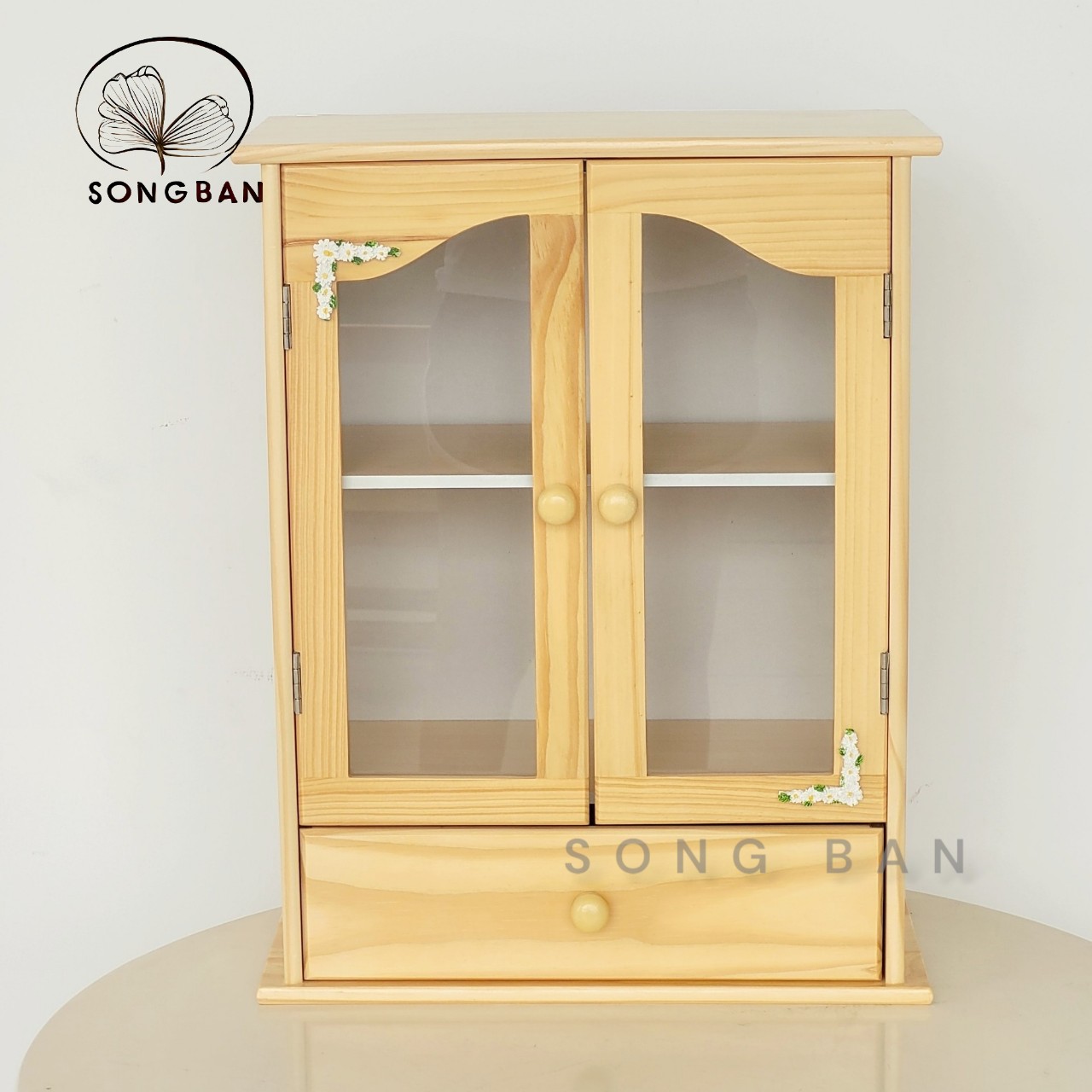 Tủ Thuốc Gỗ Nhiều Màu, Tủ Lưu Trữ Đồ Dùng 2 Cánh Có Hộc Treo Tường - Hàng VN Xuất Khẩu