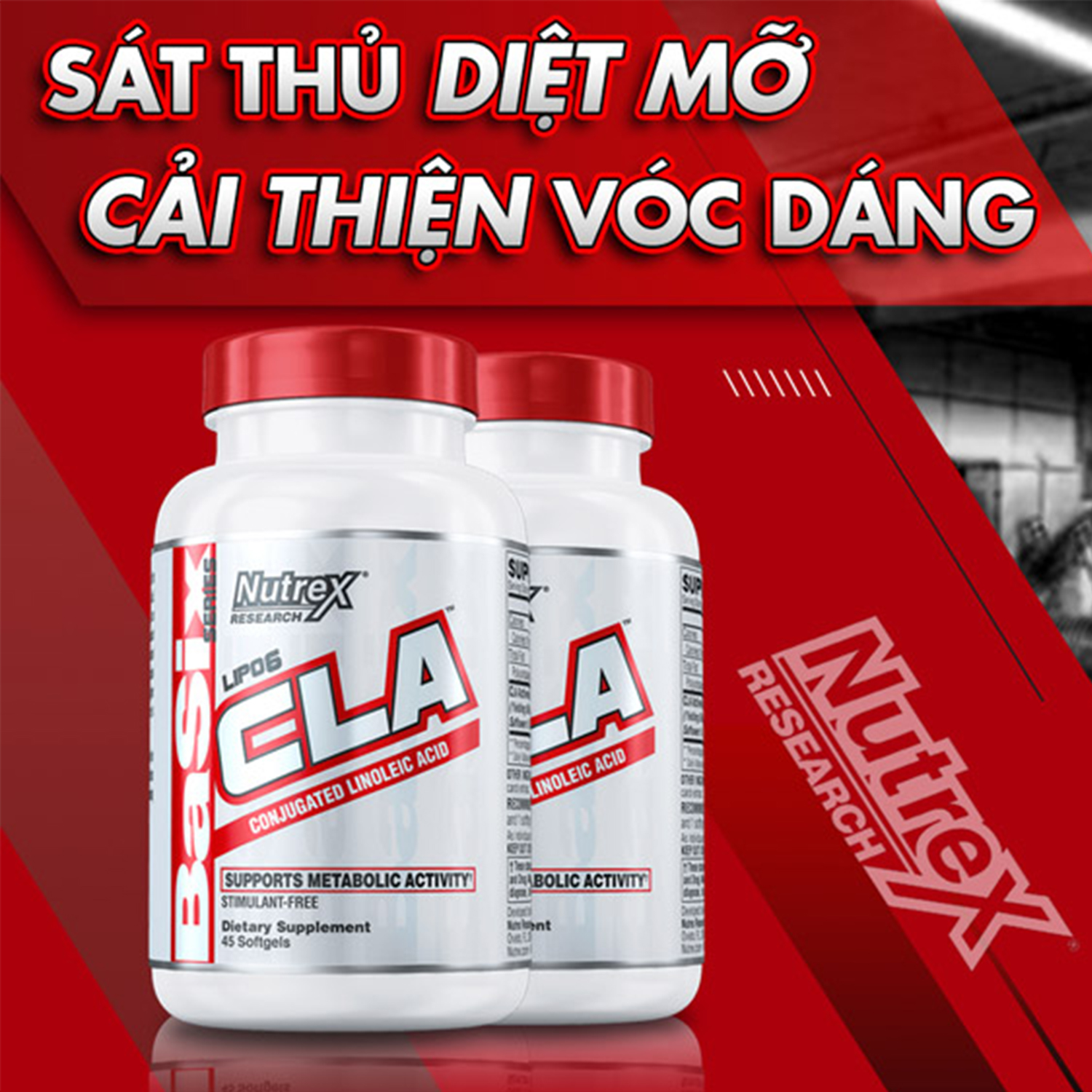 Lipo 6 CLA Nutrex 45 lần dùng - Hỗ Trợ Đốt Mỡ Chuyển Hóa Năng Lượng An Toàn