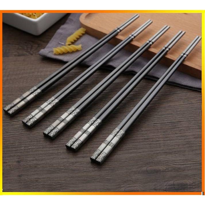 Set 10 đôi đũa inox 304 mạ titan giúp chống trơn chống nóng