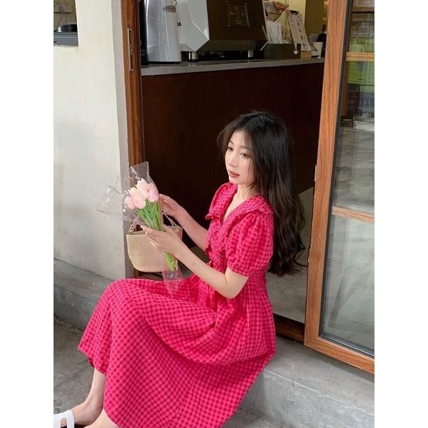 ĐẦM XÒE CARO CỔ SEN