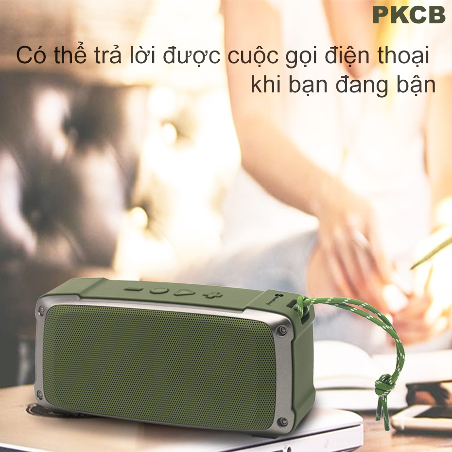 Loa bluetooth mini không dây nghe USB thẻ nhớ PKCB176 Xanh Dương - Hàng Chính Hãng