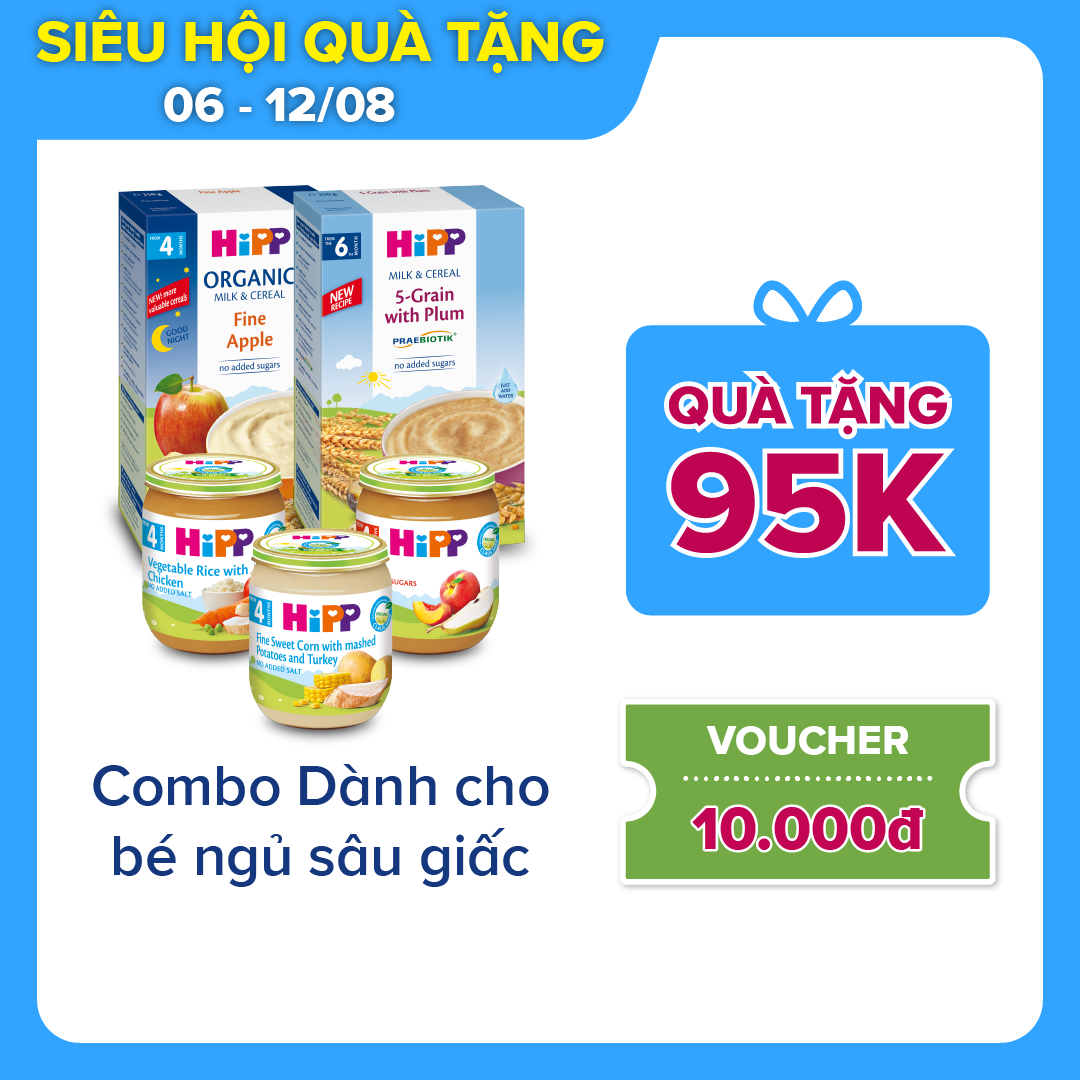 Combo ăn dặm HiPP Organic số 6: Cho bé ngủ sâu giấc