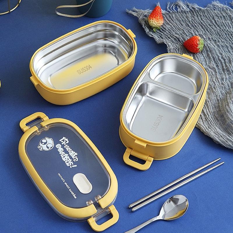 Hộp Cơm Giữ Nhiệt 2 Tầng Lõi INox 304 Cao Cấp/Hộp Cơm Văn Phòng - tặng kèm túi giữ nhiệt