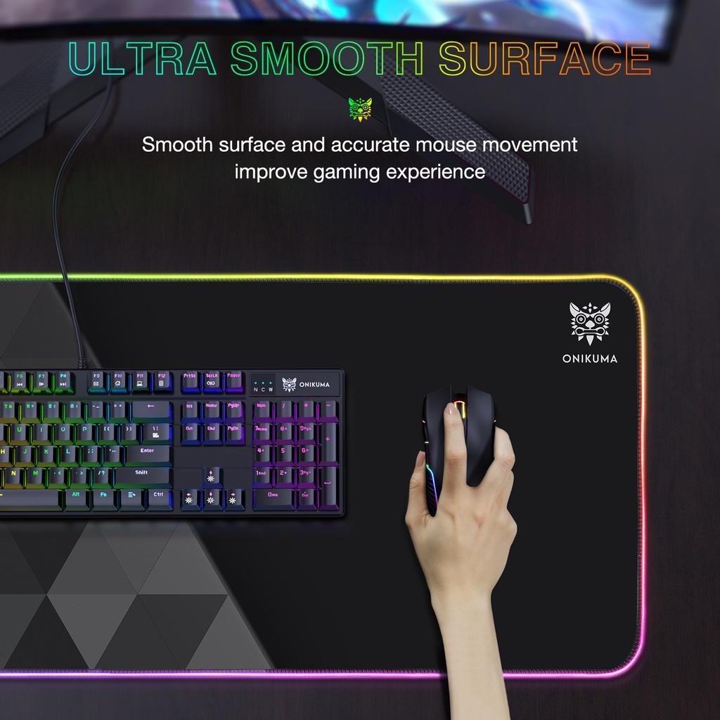 Tấm lót chuột chơi game Onikuma G6 80*30cm có đèn RGB [Hàng chính hãng