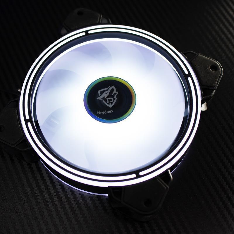 Đèn đảm bảo chất lượng quạt case máy tính thế hệ thứ hai 12cm tản nhiệt không ồn RGB đổi màu AURA đồng bộ đèn LED khẩu độ tốt hai mặt