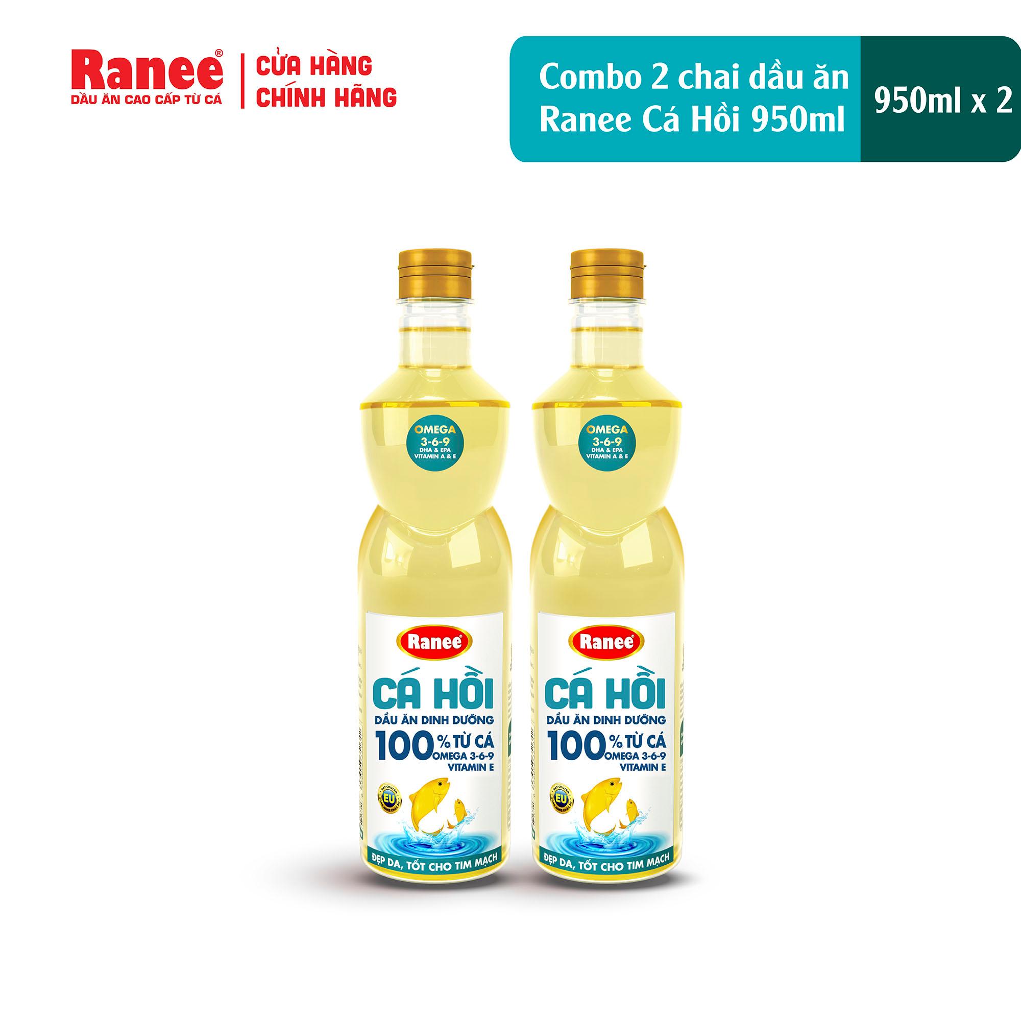 Combo 2 chai dầu ăn dinh dưỡng Ranee Cá Hồi 950ml (950ml/chai x 2 chai)