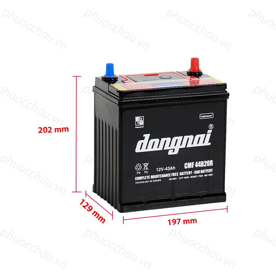Bình Ắc Quy 12V-43AH, Ắc Quy Dong Nai CMF 44B20L/R