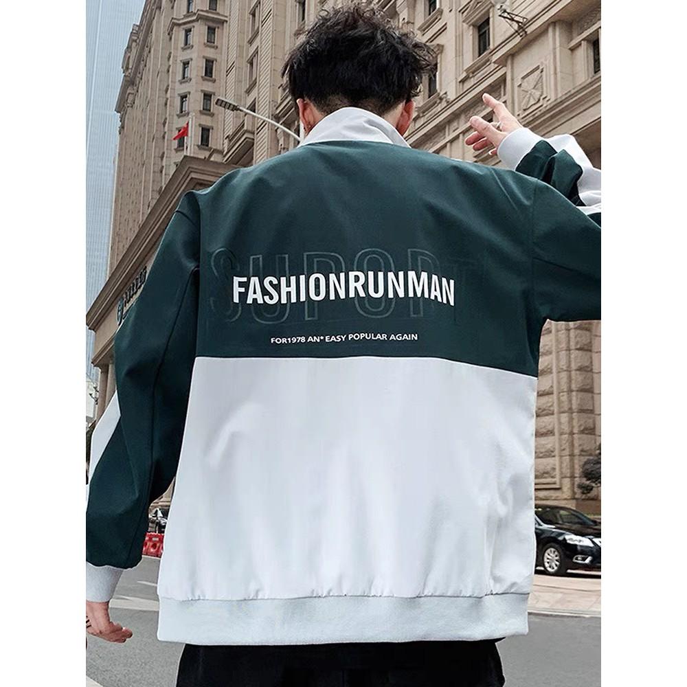 Áo khoác chống nắng nam Fashionrunman vải dù màu đen trắng