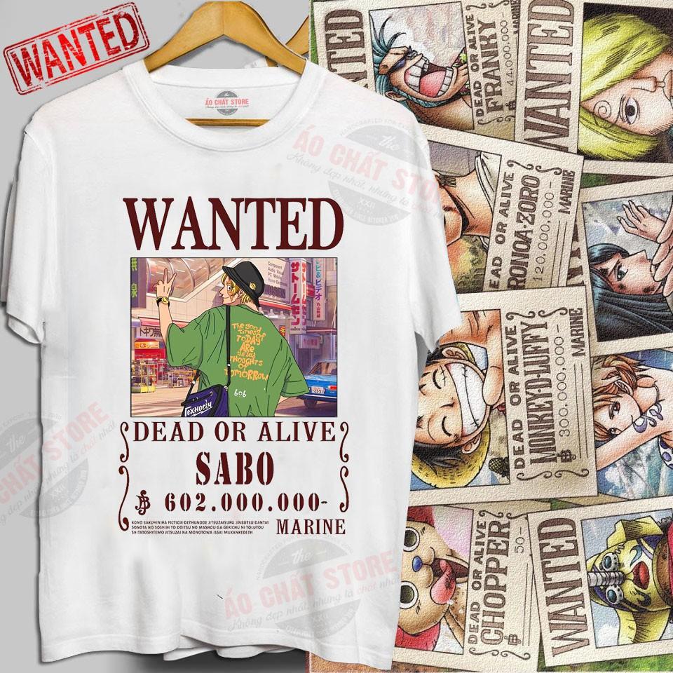 Áo Thun One Piece SABO Truy Nã WANTED Siêu Đẹp | Hàng Độc Quyền OP93