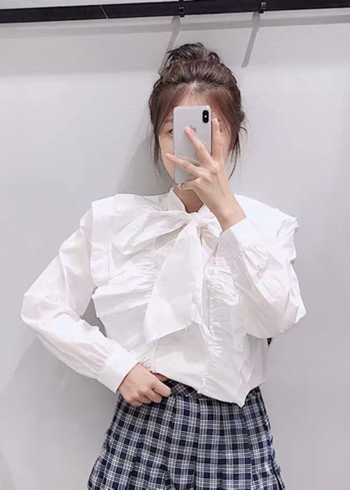 Áo sơ mi trắng bèo tiểu thư xinh đẹp