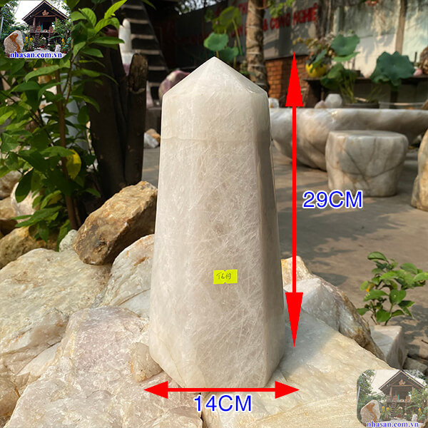 Trụ lục giác đá thạch anh trắng cho mệnh thủy-6.8kg -T619