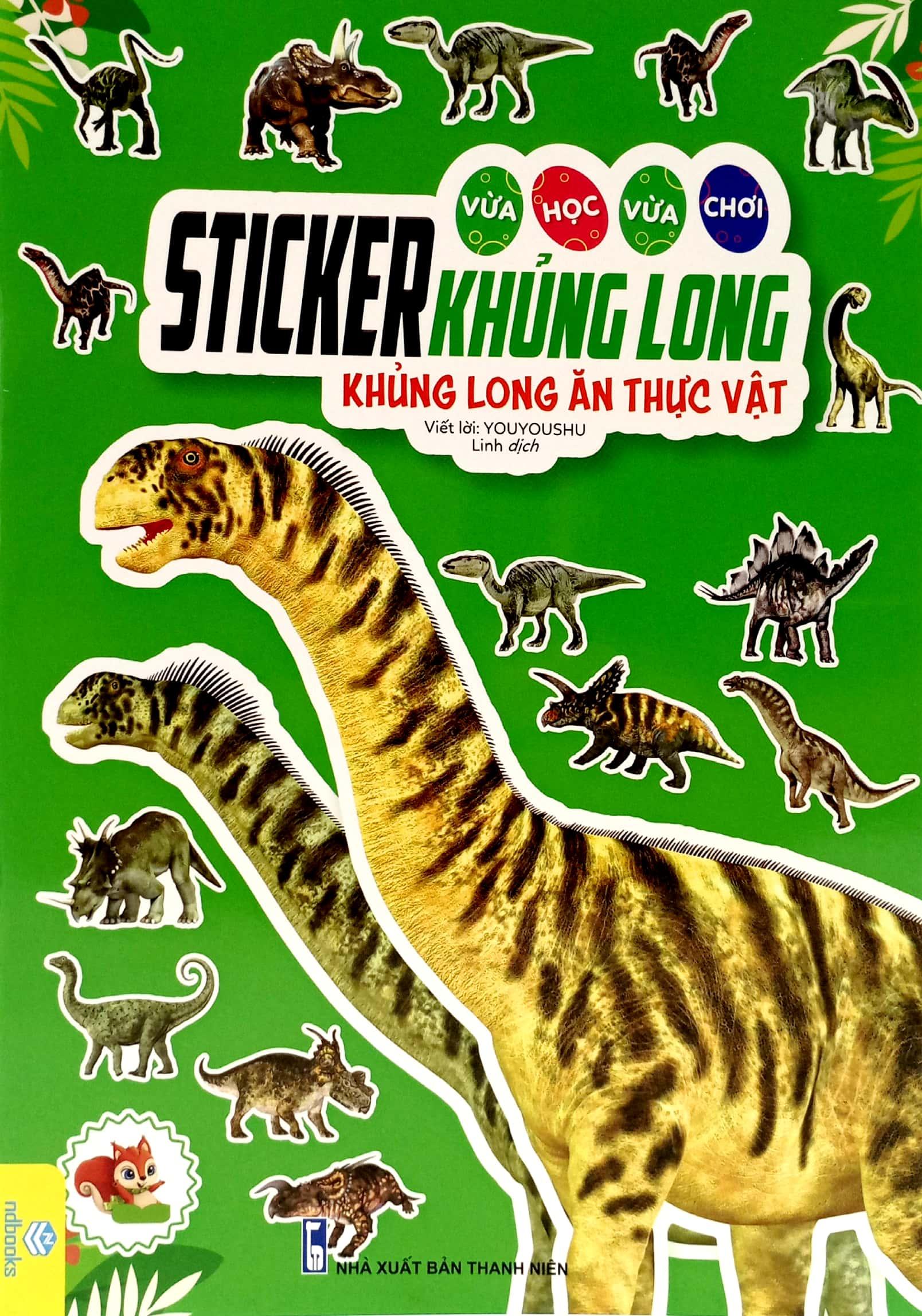 Vừa Học Vừa Chơi - Sticker Khủng Long - Khủng Long Ăn Thực Vật