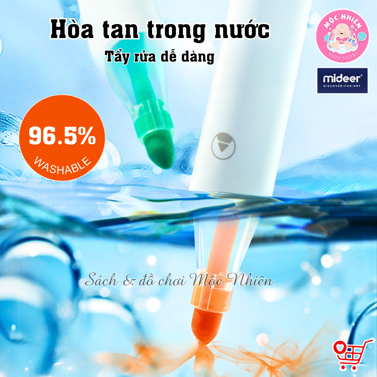 Bút lông màu nước xóa được an toàn cho bé Let's Paint Washable Marker Mideer