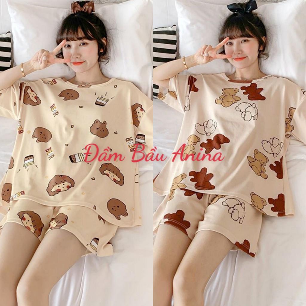 Bộ đồ bầu đùi chất thun sữa mềm mát có chun chỉnh mặc bầu và sau sinh BĐC835