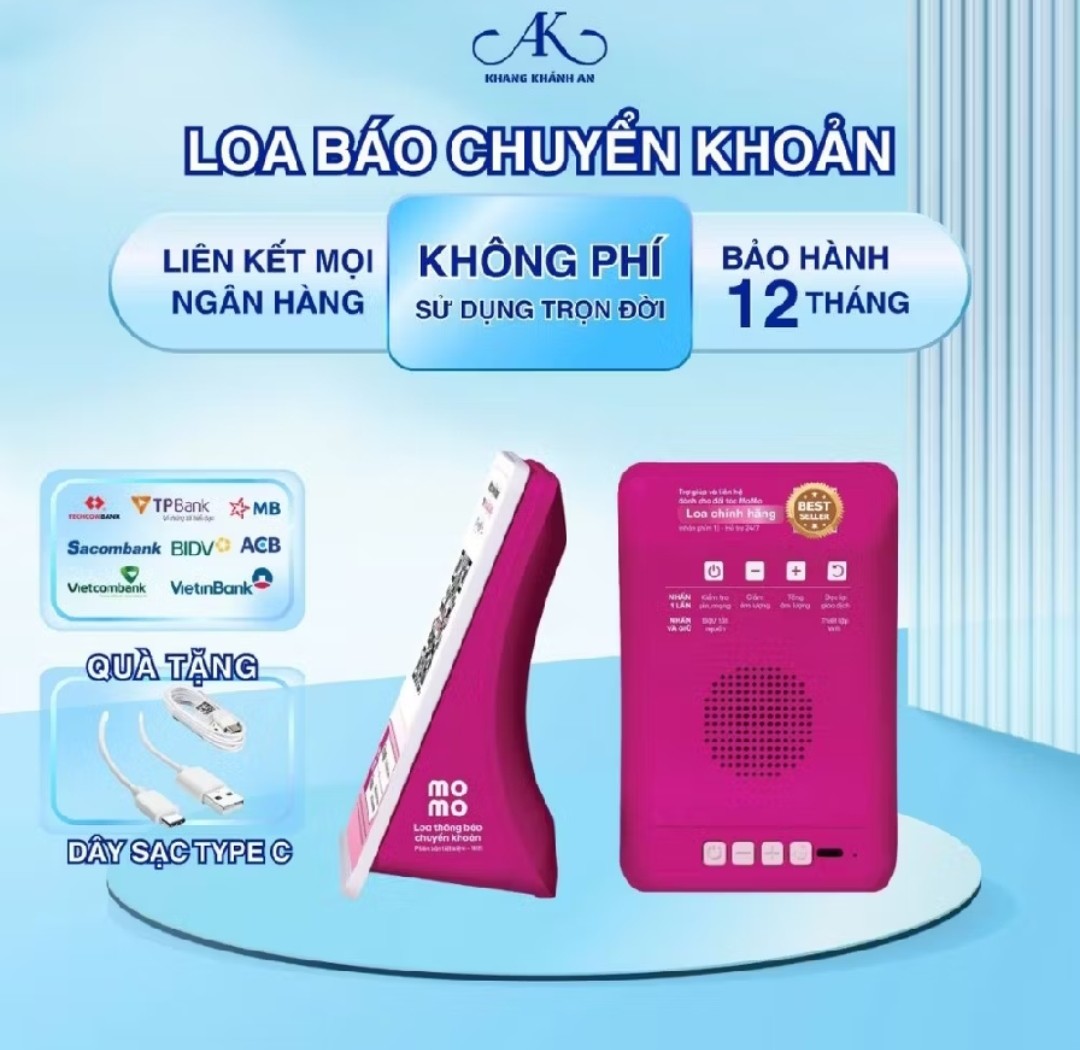 1 MÁY THÔNG BÁO CHUYỂN KHOẢN MIỄN PHÍ HÀNG CHUẨN CHO MỌI NHÀ
