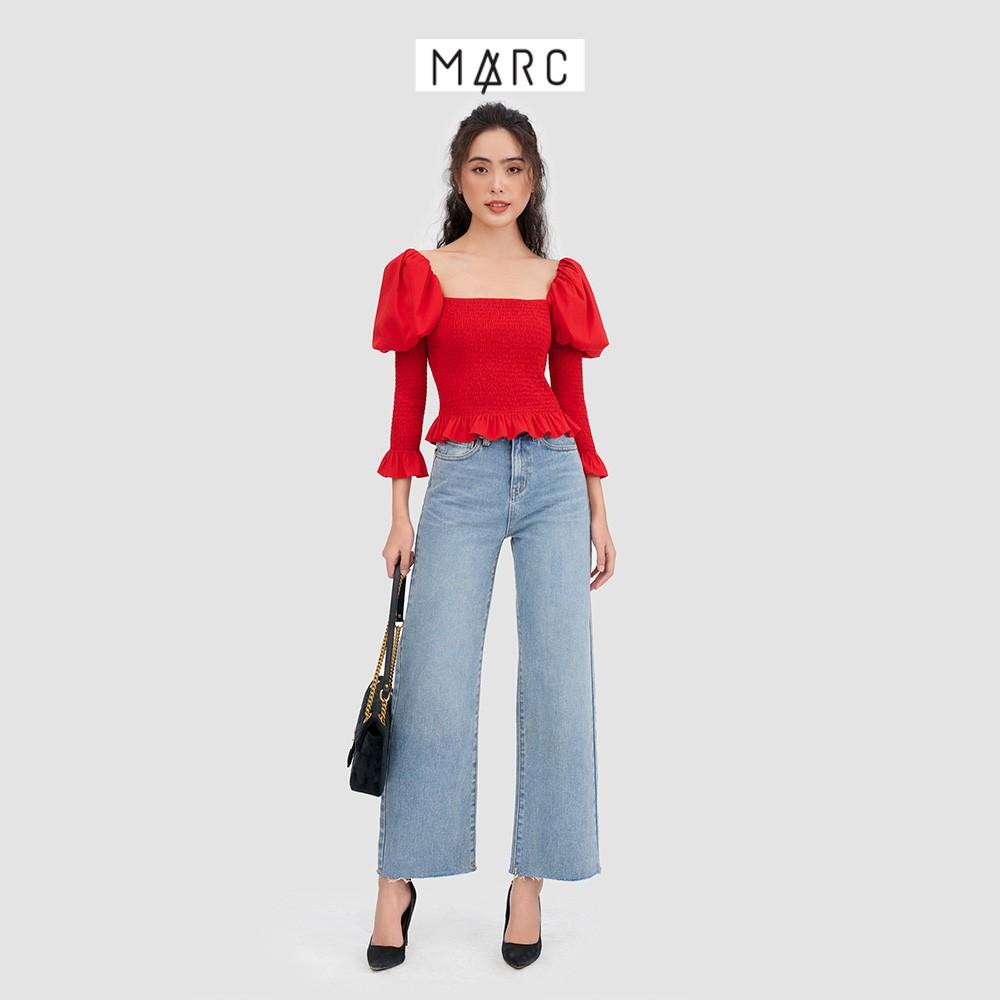 Áo kiểu nữ MARC FASHION tay dài phồng vai nhấn smocking