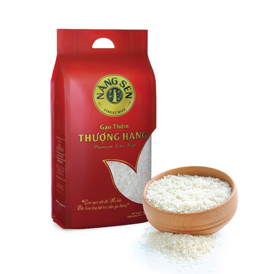 Gạo Thơm Thượng Hạng Nàng Sen 5kg - Thơm ngon dẻo nhiều - Chuẩn nhà hàng 5 sao