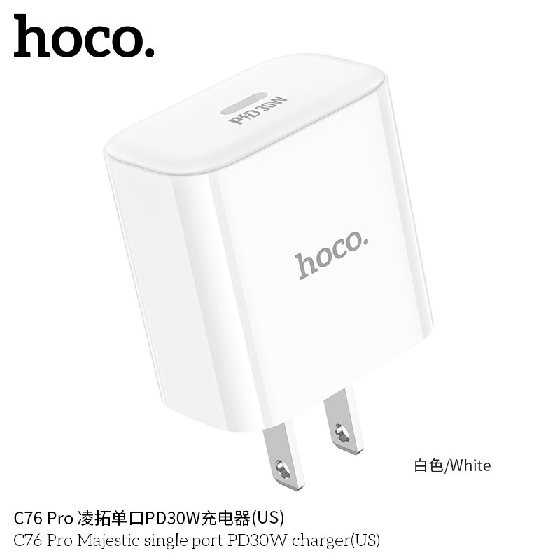 Hình ảnh Củ Sạc Nhanh PD 30W Cho Iphone và Android Hoco. C76 Pro cao cấp cổng sạc Type C hỗ trợ sạc nhanh dòng điện ổn định an toàn bảo vệ máy - Hàng Chính Hãng